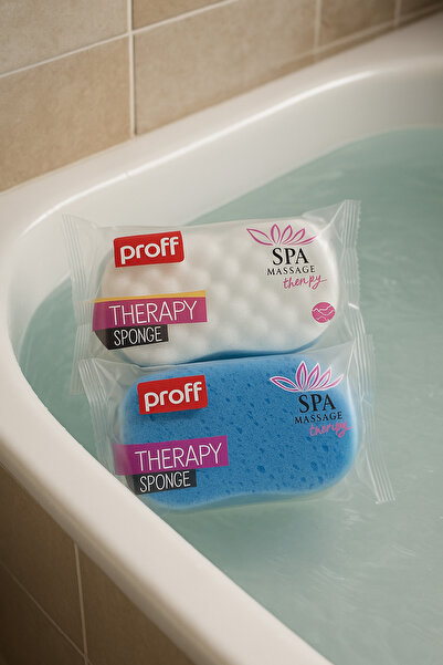 MUBX إسفنجة استحمام للسبا والتدليك، قطعتان من إسفنج الجسم، إسفنجة للبشرة الحس...