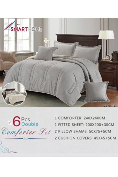 smart home Summer Double - 6 Piece Premium Microfiber Comforter Set, 100% Microfiber, Reversible, 260x240cm