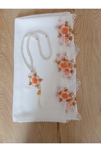 NUMİSTORE İğne oyası beyaz renk namaz örtüsü