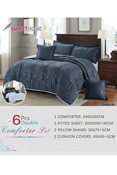 smart home Summer Double - 6 Piece Premium Microfiber Comforter Set, 100% Microfiber, Reversible, 260x240cm