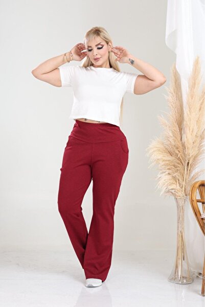 EMEZ Burgundy Steel Fabric Spanish Leg Gainer Pants