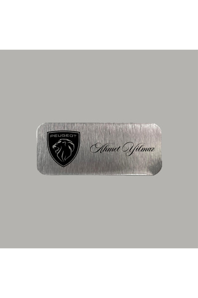 CRF Kişiye Özel Peugeot Yeni Logolu Metal Etiket 3x7 cm Arkası Yapışkanlı 1 Adet