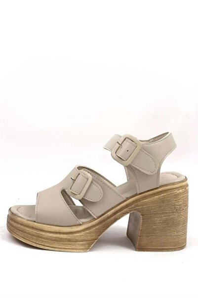 Les Passent Women's Cream Orthopedic Insole Platform Heel Sandals