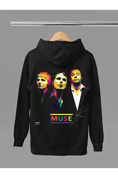 MAGORS سترة روك قطنية مطبوعة بأكمام طويلة وقلنسوة بثلاثة خيوط