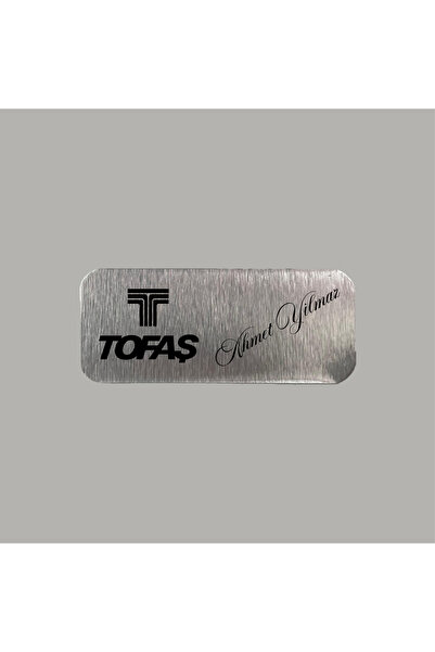 CRF Kişiye Özel Tofaş Adınız Soyadınız Metal Etiket 3x7 cm Arkası Yapışkanlı ...