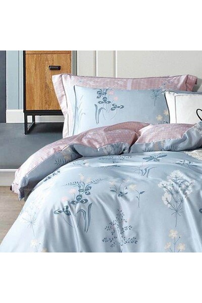 Ferrucci Frochi Light Blue Multicolor Print Duvet Cover Set Twin, Double, 4 Piece Set