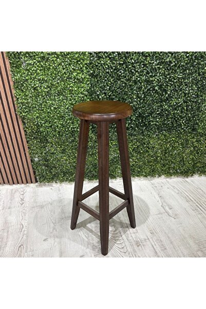TABURECİTYS TABURECİTY-CEVİZ RENK AHŞAP TABURE-BAR SANDALYE -80 CM - 1 ADET
