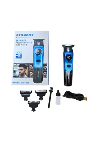 ProMozer Mașină de tuns MZ 1958 cu afișaj digital, reîncărcabilă, USB tip C