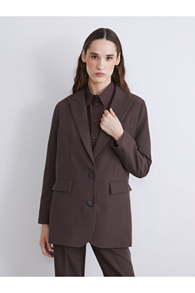 LC Waikiki Lcw Modest Brown Women's Blazer Jacket