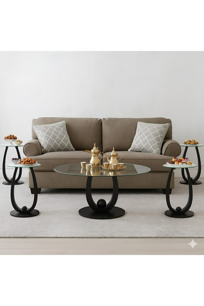 private house Valencia Glass Table Set - A touch of elegance in the heart of your home, black color