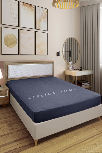 Meslina Home Combed Cotton Fitted Sheet 100% Cotton Sheet Combed Cotton Single Double-King Size