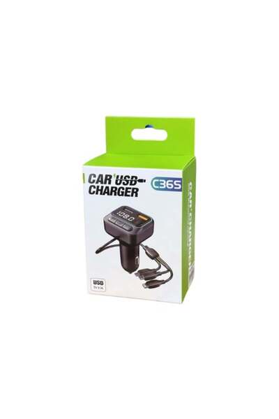 Poro Online MODULATOR FM C 36 S BLUETOOTH 2 USB + TIP C 3.1 A CABLU ÎNCĂRCARE TELEFON