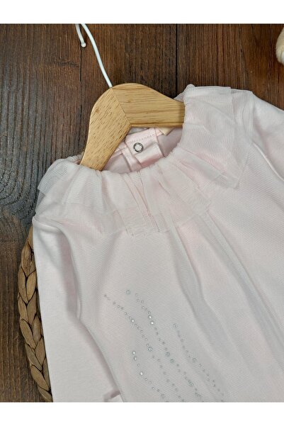 Kids Kingdom Cotton Ruffled Baby Girl Romper with Collar Tutu Detail