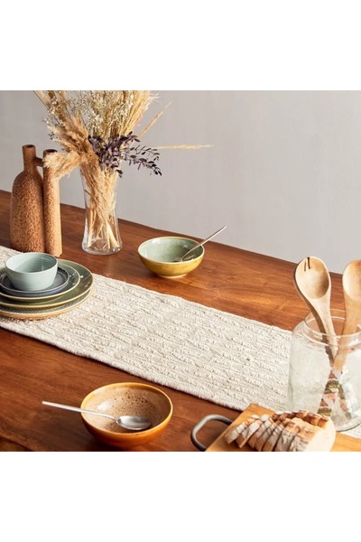 Generic Cotton Jacquard Table Runner - 33x160 cm