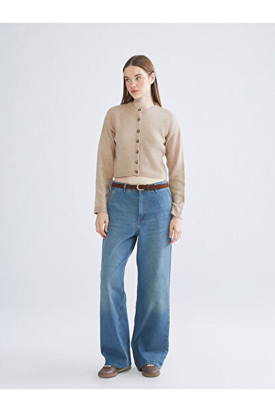 LC Waikiki Sparkling Selections from Shining Store | Crew Neck Women's Knitwear Cardigan