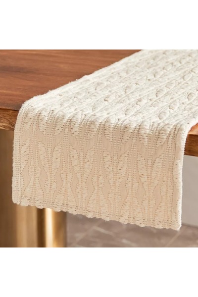 Generic Cotton Jacquard Table Runner - 33x160 cm