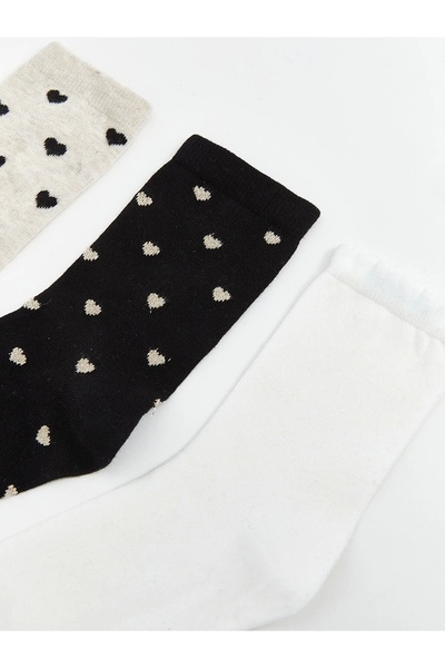 LC Waikiki LCW DREAM Сиви дамски чорапи с шарки, 5 чифта