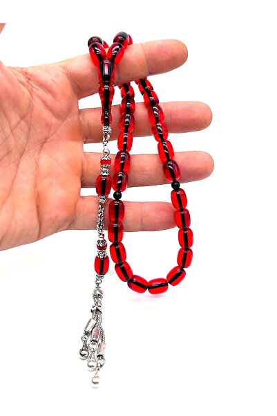 Sıkma Kehribar Gift Special Design Capsule Model Amber Prayer Beads - 8.5X11.5Mm – Handcrafted with Tassels