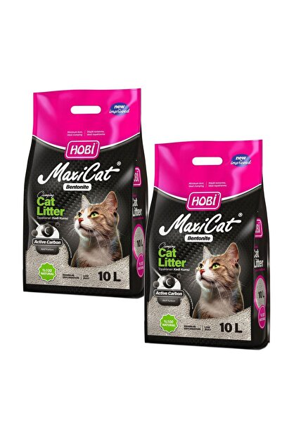 HOBİ Hobi Maxicat Aktif Karbonlu Bentonit Kedi Kumu 10 Litre x 2 Adet