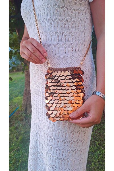 BACKHOME El Örgüsü Pullu Mini Çanta El Emeği