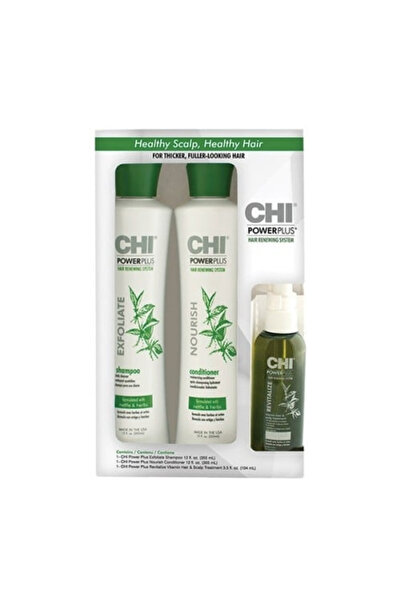Chi تشي طقم للشعر باور بلس (شامبو 355 مل + بلسم 355 مل + سيروم 104 مل )