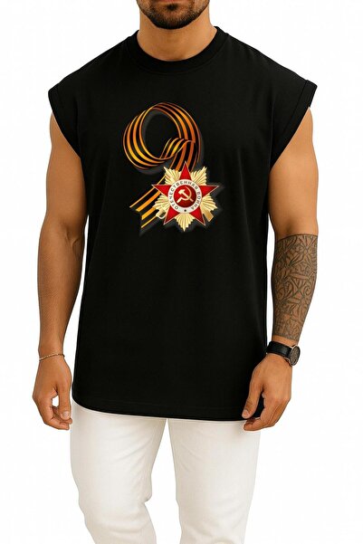Bahriyeli Collection Oversize Victory Day May 9Th Russia Day Tank Top with Ch...