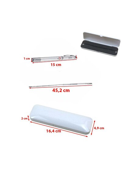 Paras Ticaret Kutulu Kırmızı Lazerli, Led Işıklı Mıknatıslı Pointer Kalemi İşaretçi Uzayabilen Tükenmez Kalem