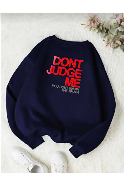 tkn your style Hanorac oversize unisex cu imprimeu Dont Judge Me