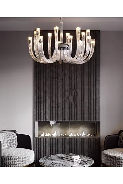 Kanz 16-light gold-colored spring-light chandelier