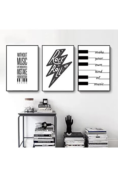 Linacci Set de pictură pe sticlă cu cadru metalic negru, 3 piese