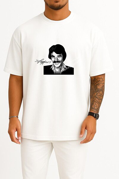 Bahriyeli Collection oversized Ferdi Tayfur Hatıran Yeter Unisex T-Shirt με σχέδιο στήθους