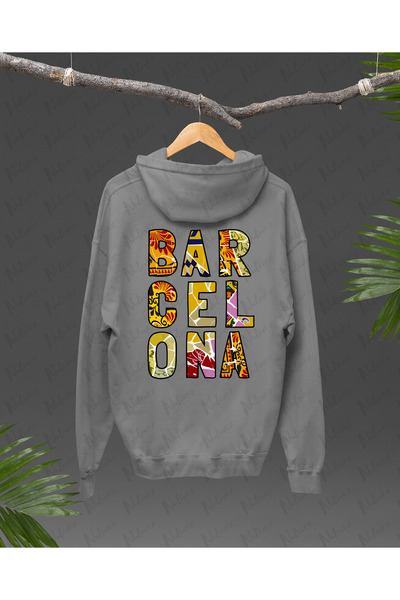 Nulivez هوديي كبير الحجم للجنسين بتصميم برشلونة مطبوع على الظهر، عالي الجودة