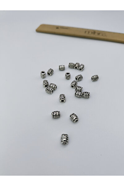 Mihra Takı Tasarım Μεταλλικές χάντρες – Ασημί χρώμα – 20 τεμάχια |   Συμβατό ...