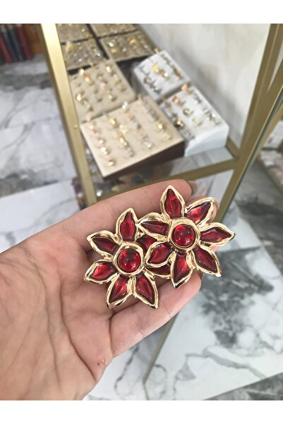 the ASEL İNCİ أقراط على شكل زهرة بوردو