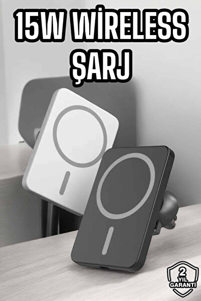 pazarella İOS Uyumlu Manyetik Tasarım Magsafe İphone 12/13/14/15 araç şarjı