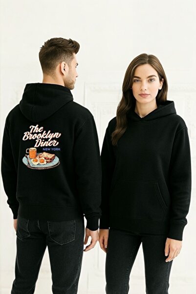 ArtYus The Brooklyn Diner Colorful cu imprimeu cu glugă Swea tricou