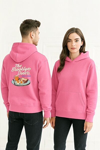 ArtYus The Brooklyn Diner Colorful cu imprimeu cu glugă Swea tricou