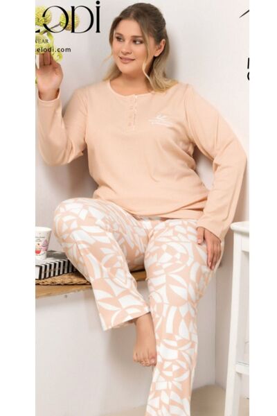 melodi Long Sleeve Oversized Plus Size Women's Pajama Set