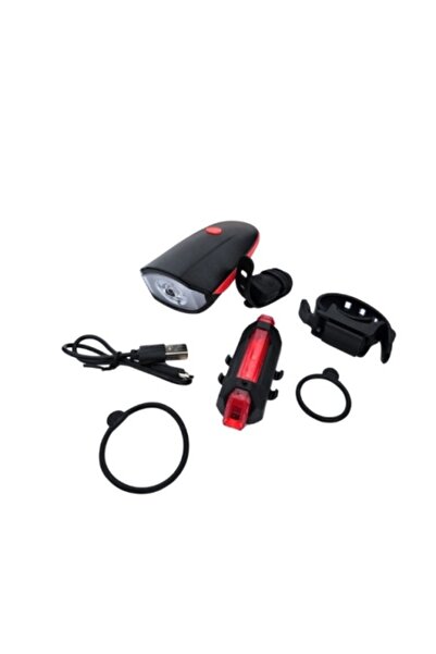 Poro Online Set de lumini și claxon pentru bicicletă HR 1205 cu buton și LED