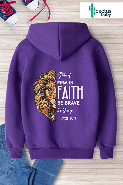 CACTUS COLLECTION Hanorac cu glugă pentru copii, din bumbac cu 3 fire, imprim...