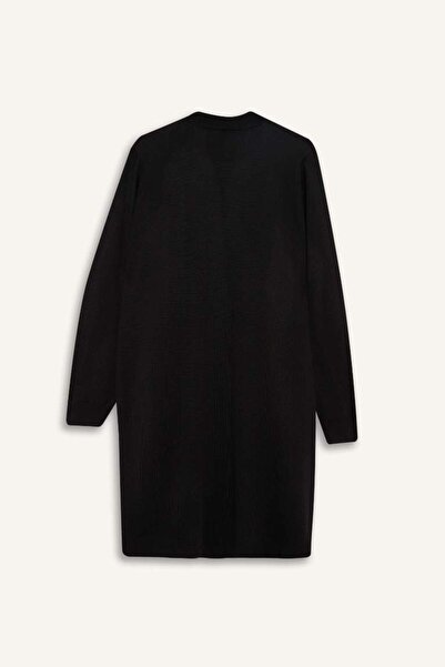 DeFacto New Season Regular Fit V-Neck Basic Plain Pocketed Long Knit Cardigan