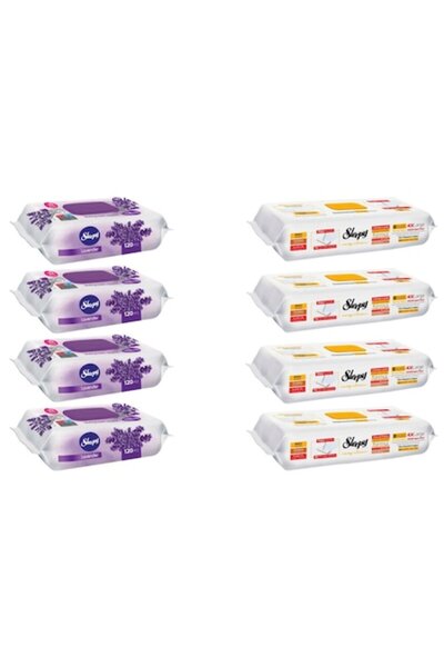 Sleepy Set de igienă 8 x Sleepy, 4 x Șervețele umede 120 buc Lavandă, 4 x Șer...