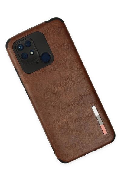 NewFace Ds-Derin Xiaomi Redmi 10C Case Loop Leather Silicone - Brown