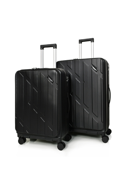 MORANO 3-piece durable and lightweight travel bag, 4-wheel spinner suitcase with numbered security lock