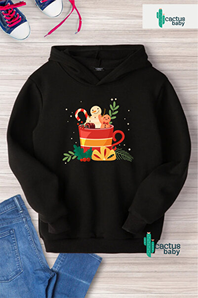 CACTUS COLLECTION Hanorac cu glugă Crăciun Anul Nou Imprimat Cadou pentru cop...