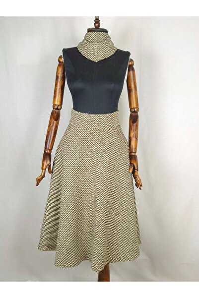 Sihirli Düğmeler Stamped Flared Skirt