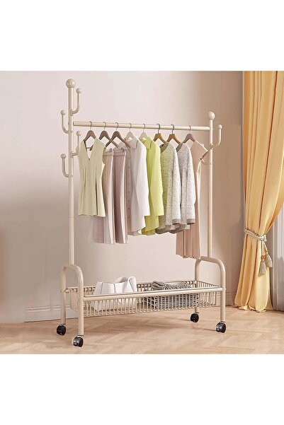 ORIAN رف ملابس معدني مع سلة تخزين منظم ملابس متعدد الوظائف لغرفة النوم وغرفة ...