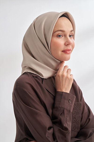 ARMANDA Premium Twill Silk Scarf - Matte Powder