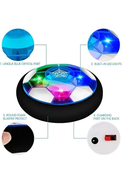 IQTENA Hover Football Toy with LED Lights and Foam Bumper for Kids, Rechargeable and Indoor Suitable