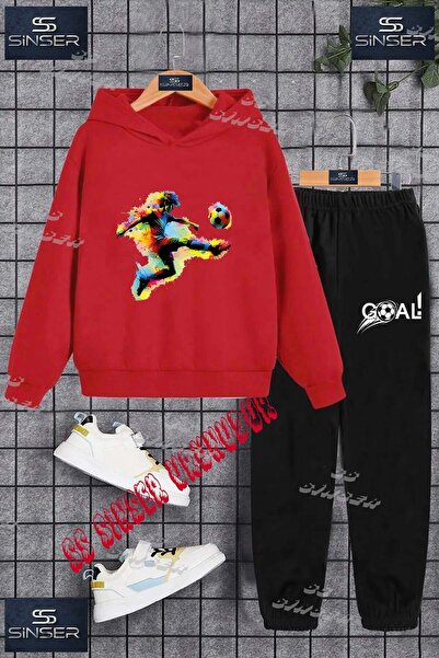 SS SİNSER Children's Unisex Special Printed Hooded Tracksuit Set with the Tex...